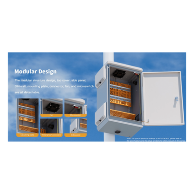 Gabinete de Acero Ventilado para Exterior 180 x 340 x 160 mm con Rieles DIN y 4 Placas Laterales para Montaje de Equipos por Fuera - Imagen 9