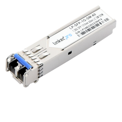 Transceptor Óptico SFP (Mini-Gbic) / Monomodo 1310 nm / 1.25 Gbps / 1000BASE-EX / Conectores LC/UPC Dúplex / DDM / Hasta 60 km 