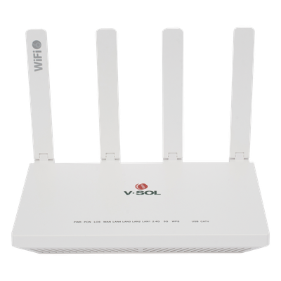 ONU GPON/EPON con Wi-Fi 6 AX1500 / 1 Puerto CATV / 4 Puertos Gigabit / Puerto PON SC/APC 