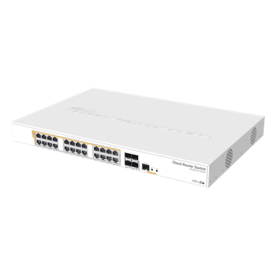 CRS328-24P-4S+RM - 24 port Gigabit Ethernet router/switch with four 10Gbps SFP+ - Imagen 3