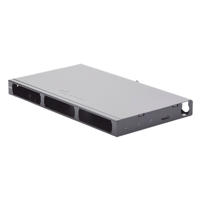 Panel de Conexión de Fibra para Rack de 19in, Bandeja Fija, Acepta 3 Placas Quick Pack, Hasta 72 Fibras, 1 UR - Imagen 4