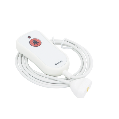 Pulsador de Cama Blanco Antibacteriano / Botón Rojo de Alarma 20mm / Conector Magnético / Protección IP67 / Cable 2m Resistente al Fuego / Libre de Halógenos / Braille 'SOS' - Imagen 3