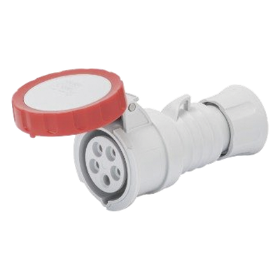 BASE MÓVIL RECTA HP - IP66/IP67/IP68/IP69 - 3P+N+T 16A 380-415V 50/60HZ - ROJO - 6H - CONEXIONADO DE TORNILLO