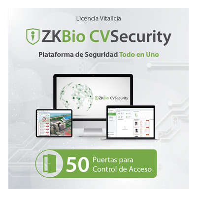 Licencia para ZKBi CVosecurity permite gestionar hasta 50 puertas para control de acceso