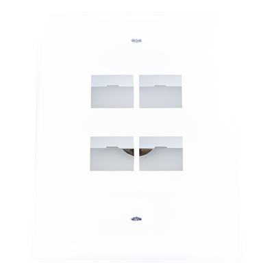 Placa de Pared Vertical / 4 Puertos Keystone / Montaje Vertical / 69.8 x 114.3 mm / 2.75 x 4.5 pulg. / ABS / Blanco - Imagen 7