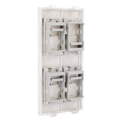 Placa Plana de Voz y Datos con Guardapolvo para 4 RJ45 / Color Blanco / 4 Puertos para Jacks Keystone / Compatible con Cajas de Pavimento SM-CPAV-2 y SM-CPAV-4 / Modelo S76C/9 - Imagen 6