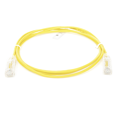 Cable de Parcheo Slim UTP Cat6 - 1 Metro (3.28 Pies), Amarillo, Diámetro Reducido (28 AWG) - Imagen 3