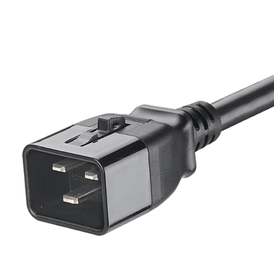 Cable de Alimentación Eléctrica Con Bloqueo de Seguridad, de IEC C20 a IEC C19, 60 cm de Largo, Color Negro, Paquete de 10 Piezas - Imagen 3