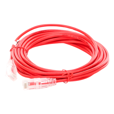 Cable de Parcheo Slim UTP Cat6A - 5 Metros (16.40 Pies) Rojo, Diámetro Reducido (28 AWG) - Imagen 4