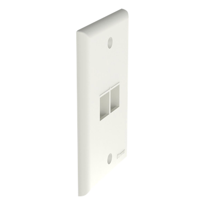 Placa de Pared Vertical, Salida Para 2 Puertos Keystone, Color Blanco Mate - Imagen 4
