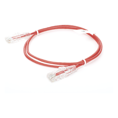 Cable de Parcheo Slim UTP Cat6 - 1 Metro (3.28 Pies), Rojo, Diámetro Reducido (28 AWG) - Imagen 5