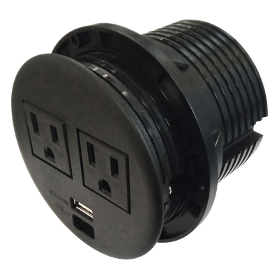 Multicontactos Empotrable Doble/ USB A & C, Color Negro, No Incluye Cable de Poder (11000-83604)