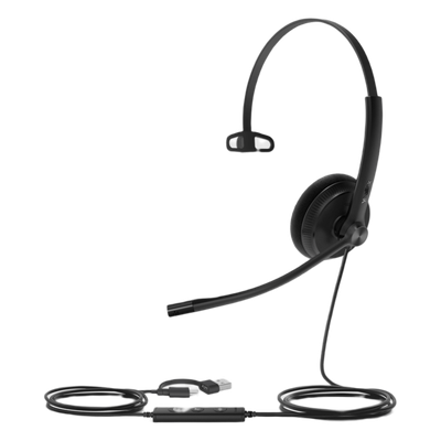 Yealink UH34 Lite Mono Professional con cancelación de ruido, USB-A, indicador de ocupado y listos para usar en centros de llamadas.