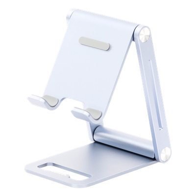 Soporte para Teléfono Celular de Aluminio / Angulo Ajustable / Amplia Compatibilidad con dispositivos de 4.7'' a 7.9'' / Antideslizante / Antiarañazos / Plegable / Color Azul - Imagen 6