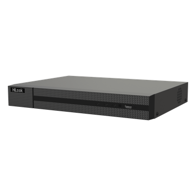 DVR 16 Canales TurboHD + 16 Canales IP / 8 Megapíxel (4K) / Audio Bidireccional / ACUSENSE Lite / 1 Bahía de Disco Duro / H.265+ / Salida en Full HD  