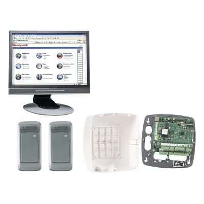 Kit de control de acceso vía web para 2 puertas con controlador NetAXS-123 y 2 lectoras de proximidad