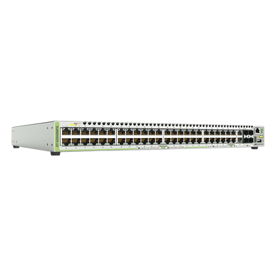 Switch PoE+ Stackeable Capa 3, 48 puertos 10/100/1000 Mbps + 2 puertos SFP Combo + 2 puertos SFP+ 10 G Stacking, 370 W