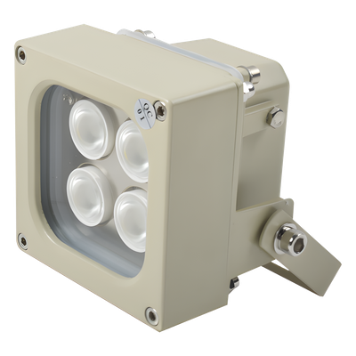 Iluminador LED de Alta Potencia | Luz Blanca | 10 Metros de Iluminación | Cobertura 120° | IP66 | Bajo Consumo de Energía | Fotocélula Incorporada | Soporte en “U” | Carcasa de Aluminio | Alta Transmitancia de Luz.
