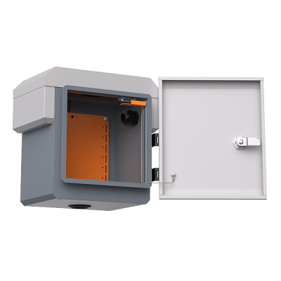 Gabinete de Acero Ventilado para Exterior 250 x 250 x 180 mm con Rieles DIN y 4 Placas Laterales para Montaje de Equipos por Fuera - Imagen 5
