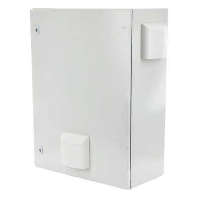 Gabinete Ventilado de Acero IP55 Uso en Exterior (400 x 600 x 250 mm) con Placa Trasera Interior Metálica y Compuerta Inferior Atornillable. Incluye Ventilador, Ventilas, filtros, Chapas y Llave T. - Imagen 5