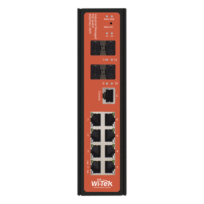 Switch Industrial Administrable / PoE Mixto 24/48V / 8 Puertos Gigabit + 4 SFP / Puertos 3-4 802.3 af/at/bt 60W / Protección 8kV / Riel DIN - Imagen 4