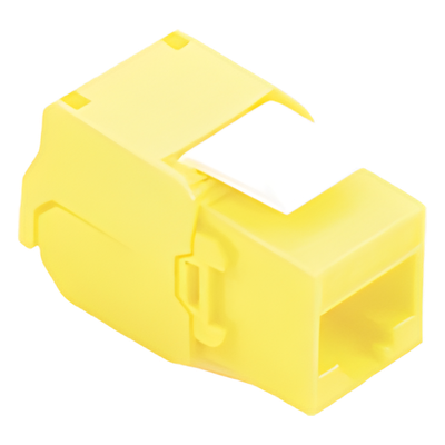 Módulo Jack Keystone Cat6A (Toolless), con Terminación en Ángulo 180 - Color Amarillo, Compatible con Faceplate y Patchpanel Linkedpro
