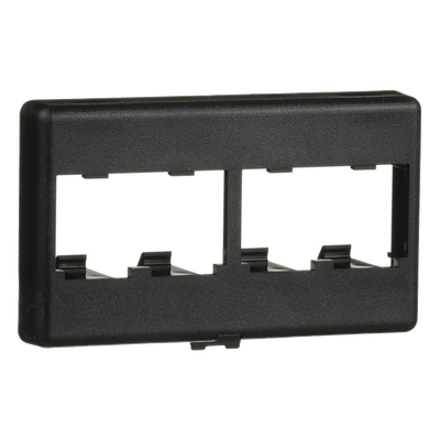 Placa de Mobiliario Modular Estándar, Salidas Para 4 Puertos Mini-Com, Color Negro - Imagen 3