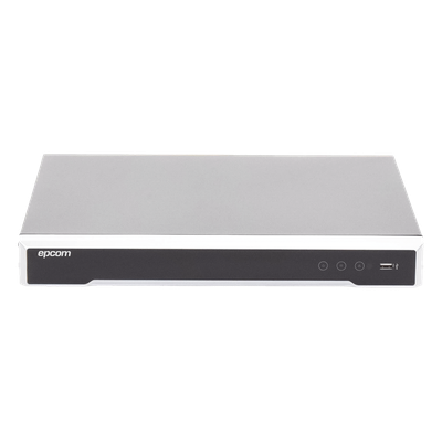 (ACUSENSE / Evita Falsas Alarmas) DVR 4K / 16 Canales TURBOHD + 16 Canales IP / 2 Bahía de Disco Duro / Audio por Coaxitron / Salida de Vídeo en 4K