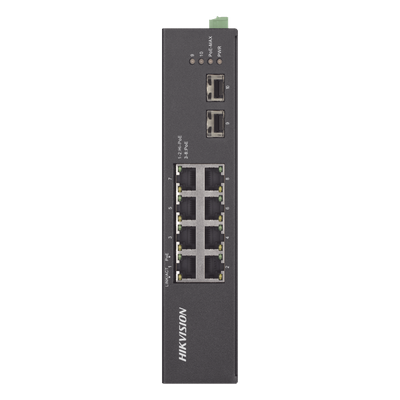 Switch Industrial No Administrable Gigabit / 6 Puertos Gigabit PoE+ (30 W) + 2 Puertos Gigabit PoE++ (60 W) / 2 Puertos SFP / 120 W Total / 48 a 57 VCD / Ideal para Proyectos / 300 Metros de Distancia