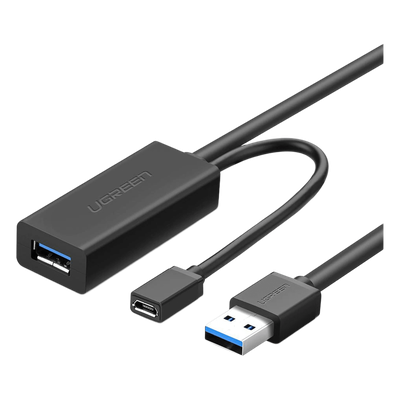 Cable de Extensión Activo USB 3.0 con puerto de alimentación Micro USB / 10 Metros / USB 3.0 a 5Gbps / No requiere controlador / Ideal para impresoras, consolas , Webcam, etc.