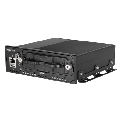 NVR Móvil de 8 Canales / 5 Megapixel / 4 Puertos PoE + 4 Vía Switch / 2 Bahías de HDD / Incluye Modulo GPS / Conector M12