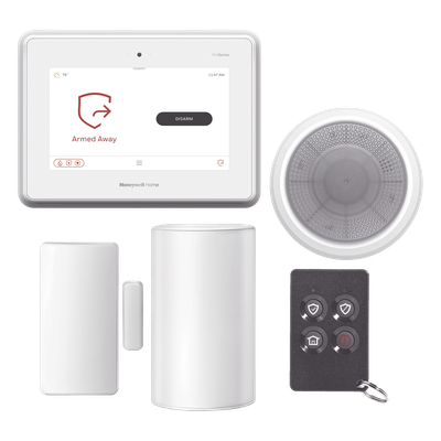 Kit de panel de alarma touchscreen de 7" all-in-one con Alexa integrada, sensor de movimiento, contacto magnético, sirena y control remoto