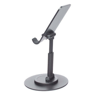 Soporte para Teléfono Celular Giratorio | 360° de Rotación | Angulo Ajustable | Altura Ajustable 17-20cm | Antideslizante | Ejes Giratorios de Alta Precisión| Plegable | Aluminio | Color Gris - Imagen 8