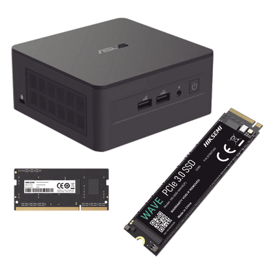 Kit / Mini PC NUC Barebone / Core i5 -1340P (13 Gen) / WiFi 6 y 2.5 GbE / Bluetooth / 16 GB RAM / 512 GB SSD / Sin S.O. / 4 Monitores / Incluye Fuente