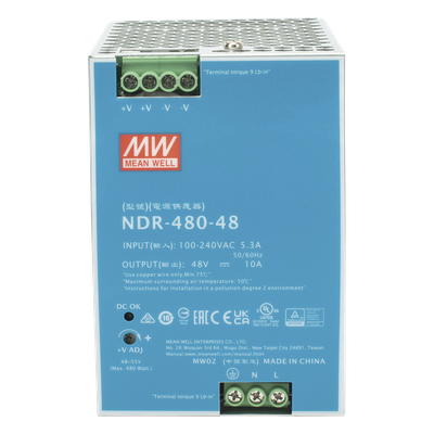 Fuente de Poder Industrial de 480W, salida 48 Vcc, para montaje en riel Din - Imagen 3