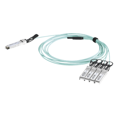 Cable AOC QSFP+ de 40 Gbps a 4x 10 Gbps / Cable de fibra óptica Activo / Longitud: 2 metros 