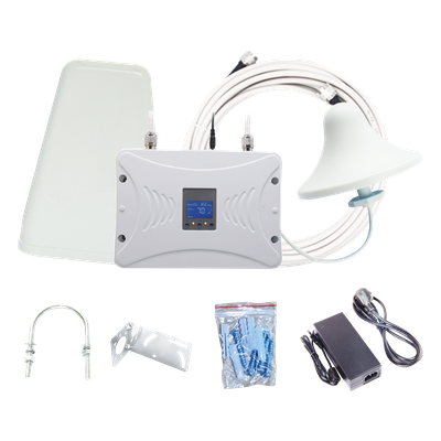 Kit Amplificador de Señal Celular 4.5G LTE, 3G y Voz. Funciona con Todos los Operadores. Soporta Múltiples Dispositivos y Tecnologías. Hasta 1000 metros cuadrados de Cobertura