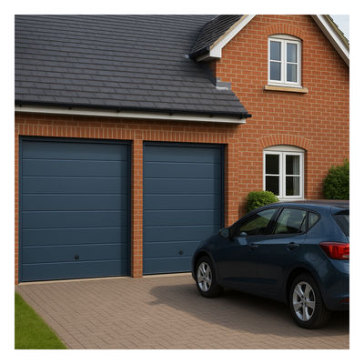 Puerta de Garage / Estilo Americano / 20x9 pies / Aislada / Acabado Deluxe / Línea Central / Color Gris - Imagen 3
