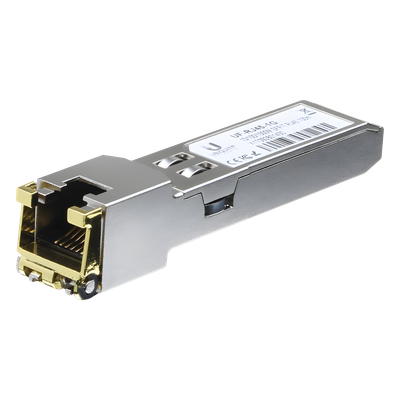 UFiber Módulo Ethernet RJ45 a SFP+ 1/10 Gbps, distancia hasta 100 m (1 Gbps) o 30 m (10 Gbps)