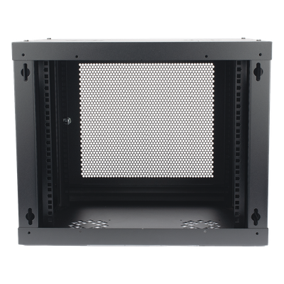 Gabinete de Pared de 9U con Puerta Perforada, 455 mm de Profundidad, Rack de 19'', Acero Reforzado Color Negro. - Imagen 5