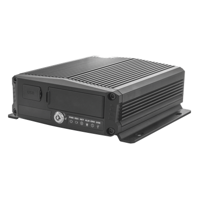 DVR Móvil / Multiplataforma / 4 Canales AHD + 2 canales IP/ Almacenamiento en Memoria Micro SD / H.265 / Chip IA Embebido / Soporta 4G / GPS