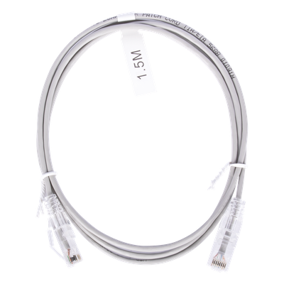 Cable de Parcheo Slim UTP Cat6 - 1.5 Metros (4.92 Pies) Gris Diámetro Reducido (28 AWG)