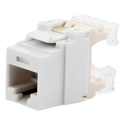 Jack Keystone / Cat 5e / RJ45 / Terminación 110 / T568A/B / 1 Puerto / Blanco - Imagen 3