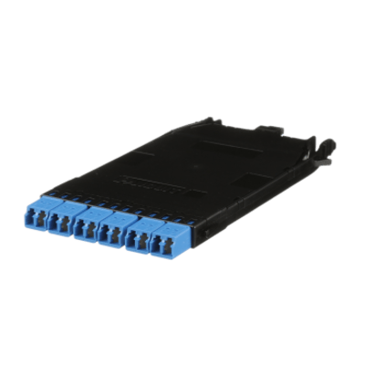 Cassette HD Flex Para 12 Fibras Monomodo OS2, de MPO a 6 Conectores LC Duplex, Método de Polaridad A, Color Azul - Imagen 3