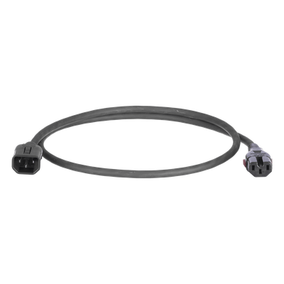 Cable de Alimentación Eléctrica Con Bloqueo Doble de Seguridad, de IEC C14 a IEC C13, 6 ft. de Largo, Color Negro, Paquete de 10 Piezas