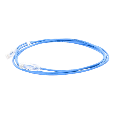 Cable de Parcheo Slim UTP Cat6A - 2 Metros (6.56 Pies) Azul, Diámetro Reducido (28 AWG) - Imagen 3