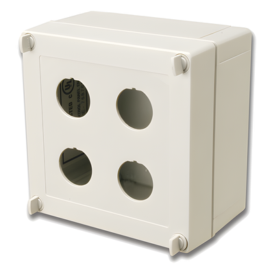 Caja industrial de conexión (Ruggedized), de 4 puertos de cobre o fibra, con protección IP66/IP67 (NEMA 4X)