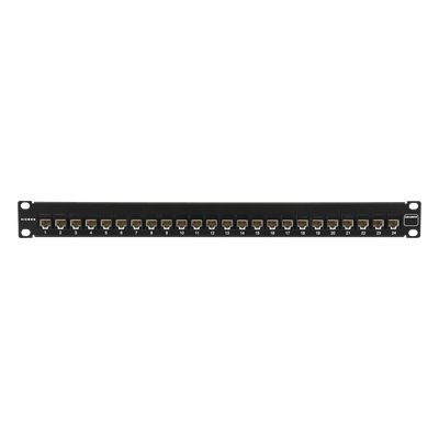 Patch Panel UltraMAX. UTP, Precargado con Jacks Cat6, 24 Puertos, Plano, 1U