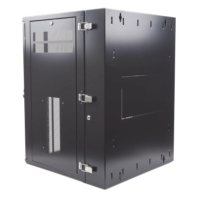 Gabinete PanZone de Montaje en Pared, de 19in, Puerta con Ventana de Seguridad, 18 UR, 635mm de Profundidad, Color Negro - Imagen 6
