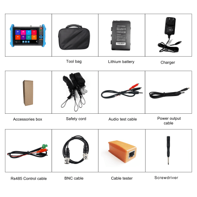 Tester de Video Profesional | Pantalla 7"| Prueba IP/HD/Analógicas | TVI/CVI/AHD/CVBS | IP ONVIF | 4K/8K | H.264/H.265 | HDMI | PTZ | Scanner IP | TDR | Salidas 12V/24V/PoE | Activación Simultanea. - Imagen 5
